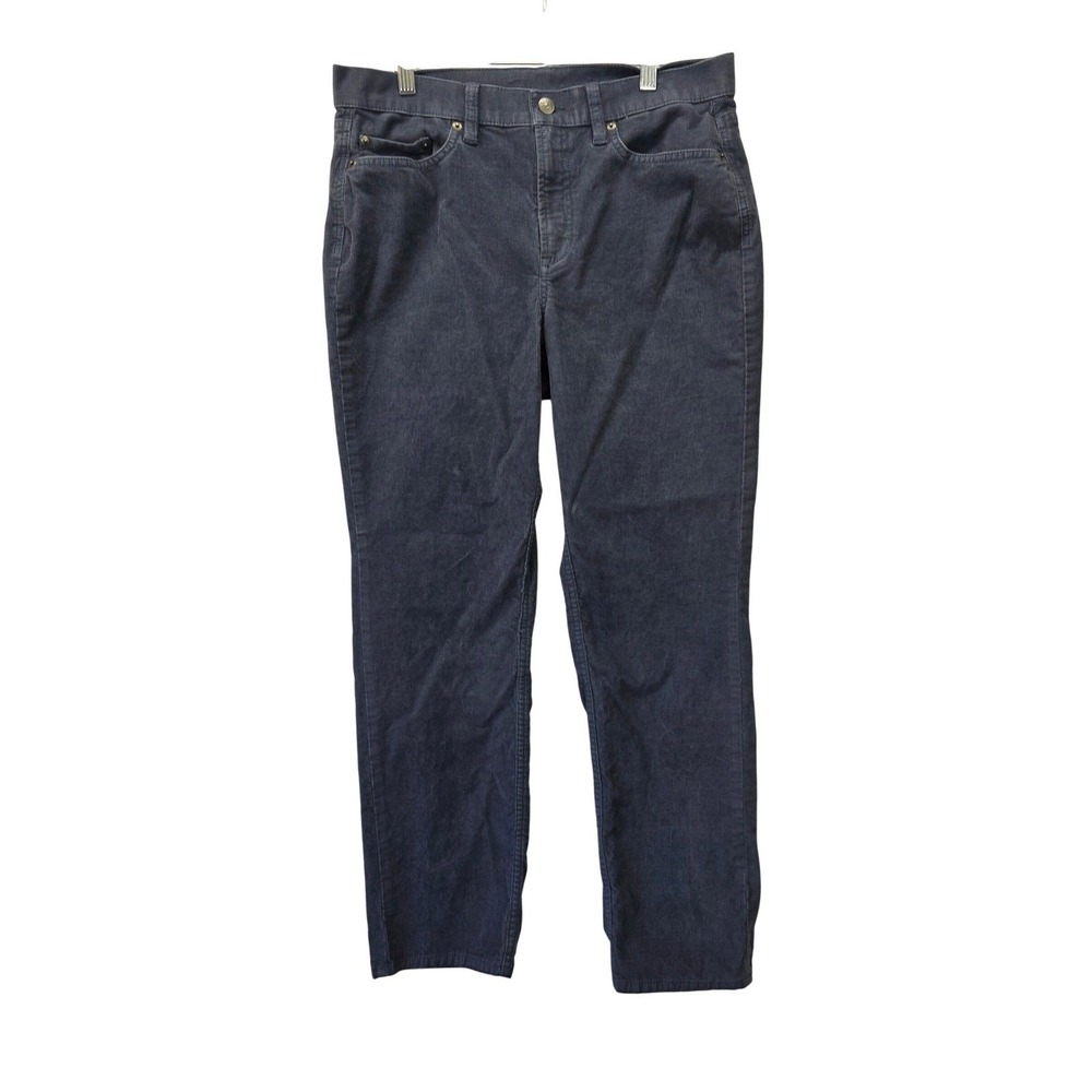 LL Bean Bean Flex Straight Leg Corduroy Pants Gray Favorite Mens 12 Reg